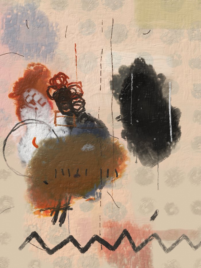 Veladuras — sparse register, Raw Canvas palette