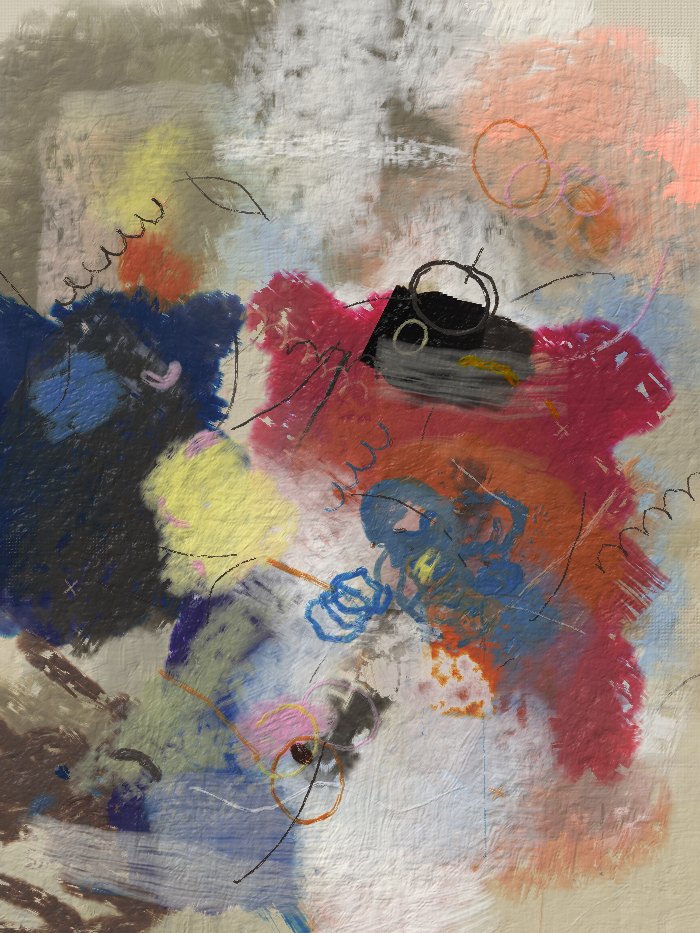 Veladuras — dense register, Ultramarine & Rust palette